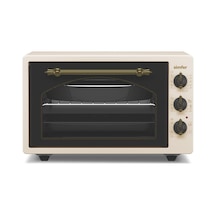 Simfer 4295 Retro Bej 42LT  Turbo Fan Mini / Midi Fırın – 6 Fonksiyon, Yoğurt Yapma & Buz Çözme Özellikli