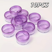 Dashanshop Mor Kapaklı 10/30lu Sızdırmaz Plastik Kozmetik Kavanoz - Krem Saklama