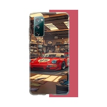 Samsung Galaxy S20 Fe Uyumlu Kırmızı Porsche Baskılı Silikon Kılıf Renkli