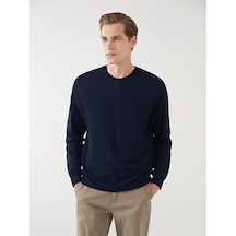 Lcwaıkıkı Classic Lacivert Bisiklet Yaka Uzun Kollu Erkek Sweatshirt
