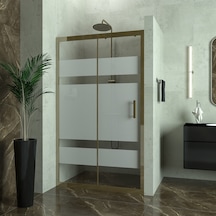 Tekno Duş Bronze Capello 6mm Kumlamalı Cam 1 Sabit 1 Sürgü İki Duvar Arası Duşakabin Yarı Beyaz