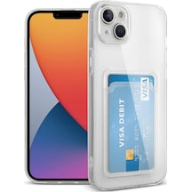 Apple İphone Uyumlu 14 Plus Kılıf Kart Şeffaf Silikon - Şeffaf Çok Renkli