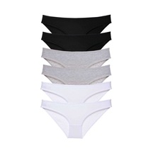 6 Adet Süper Eko Set Likralı Kadın Slip Külot Siyah Gri Beyaz Beden: M Standart