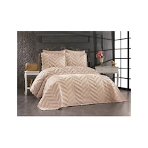 Luxury Wave Desenli %100 Pamuk Şönil Çift Kişilik Yatak Örtüsü Takımı 3 Parça - 240 X 260 Kutulu Çok Renkli