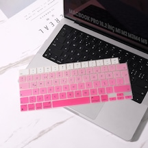 Macbook Pro 16.2 İnç M1 M2 M3 M4 M5 A2485 A2991 Uyumlu Türkçe Q Klavye Koruyucu Pembe Ombre Silikon Diğer
