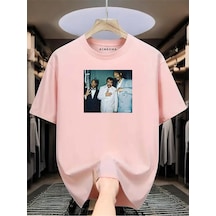 Müslüm Baskılı Oversize T-shirt Pembe