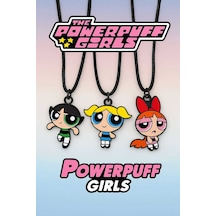Powerpuff Girls Bff 3'lü Kolye Seti Best Friends Forever Deri Renkli Şık Aksesuar 3 Adet Çok renkli