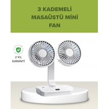 Çift Kafalı Masaüstü Ve Duvar Tipi Sessiz Usb Şarjlı Fan