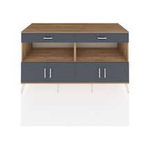 Kronos Konsol 2 Raflı 2 Çekmeceli 4 Kapaklı 176x59x99 Çam-antrasi Çam-antrasit
