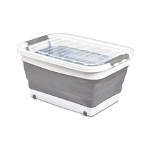 Deconox Tekerlekli Katlanabilir Akordiyon Saklama Sepeti Pratik Ve Taşınabilir Tekerlekli Katlanabilir Akordiyon Saklama Sepeti - Düzeni Kolayca Sağlayın 45 Litre Ve 30 Litre Seçenekli 30 Litre Açık Siyah