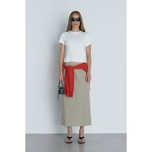 Suud Collection Ekru Comfy Basic Tişört