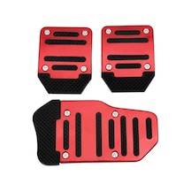 Universal Manuel Metal Pedal Seti 3 Parça Kırmızı