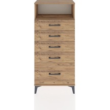 Hyperion Dolap Tek Raflı 5 Çekmeceli 60x44x134 Çam-çam Atlas Çam
