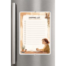Alışveriş Listesi - A5 - Mıknatıslı - Pvc - Buzdolabı Notluk & Masaüstü - Yaz Sil - Planlayıcı - 4359 Çok Renkli