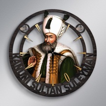Bk Gift Kanuni Sultan Süleyman Ahşap Duvar Saati - Model A5 Akgn13974