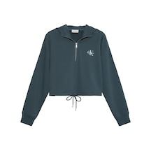Calvin Klein Ls Monologo Terry Cr, Ceg Gri Kadın Ceket