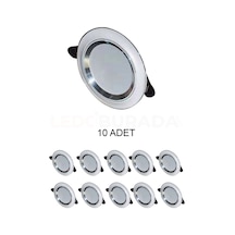 Cata Ct-5257 Zebra Led Spot Beyaz-krom 6w 3 Renk - 10 Lu Paket Beyaz - Krom