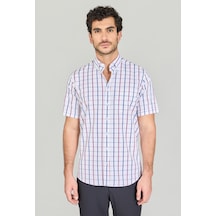 Bisse Paşa Yaka Kısa Kol Regular Fit Gömlek Kırmızı Gmeks250004 D24 Kırmızı