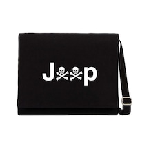 Jeep Skull Siyah Kanvas Postacı Çantası