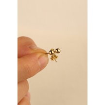 Çgk Çiğdem Gürel Kuyumculuk 14 Ayar 2mm Top Altın Küpe Gold