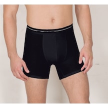 Erkek Clasıc Boxer % 100 Cotton Klasik Boxer 2'li Paket M03 Siyah
