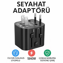 Evrensel Seyahat Şarj Cihazı Uluslararası Dönüştürücü Fiş Maksimum 1840w Tüm Dünya Için Tek Priz