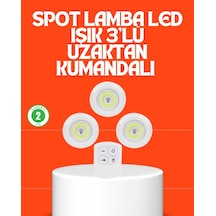 Kablosuz 3 Lü Spot Led Lamba Seti Uzaktan Kumandalı Enerji Tasarruflu Aydınlatma 1247956