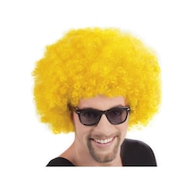 Sarı Renk Kıvırcık Afro Bonus   Peruk