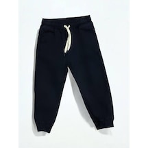 Zekids Erkek Çocuk Beli Paçası Lastikli Dokuma Pantolon-14440 Lacivert