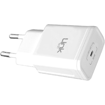Linktech S664 Premium USB-C Kablolu 20W Type-C Hızlı Şarj Aleti Beyaz