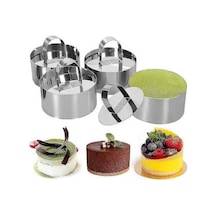 Ankatek Paslanmaz Çelik Kek Halkaları, 3x3 İnç, Ev Ve Restoran İçin Pastane Kalıbı Seti Diğer Diğer