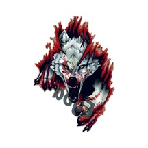 Türk Bayrağı Beyaz Sağ Kurt Bozkurt Boz Kurt Sticker 26x18 Cm