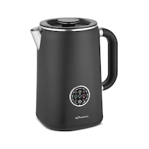 Ck-300 Therma Dijital Kettle 1.7l Dokunmatik Ekran Sıcak Tutma Fonksiyonu Double Wall El Yakmayan Gövde Çay, Kahve, Bitki Çayı Ve Mama Suyu Modları Siyah