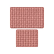 Dijital Baskılı Su Emici Keten Görünümlü İkili Banyo Paspası 40/60cm -60x100cm Azur Pembe - 931445931 Azur Pembe
