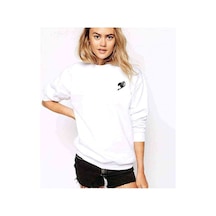 Tail Blue Freez Baskılı Beyaz Kadın Sweatshirt