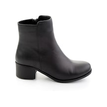 Siyah Hakiki Deri Kadın Bot & Bootie K02208291903