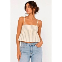 Only Onlmıka S/l Strıpe Top Jrs Kadın Gri Bluz - 15375296