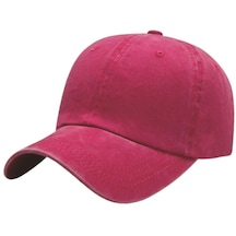 Unisex Yıkamalı Eskitme Fuşya Kep Şapka