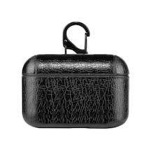 Airpods Pro 2.nesil İçin Kılıf Litchi Texture Siyah Airpods Pro 2. Nesil İle Uyumlu Kılıf - Siyah
