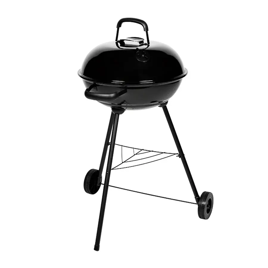 Kulvaravm Barbekü Mangal Ayaklı Kömürlü Mangal Kamp Mangalı Piknik Bahçe Mangal 44cm Çap Siyah