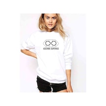 The100 Ascende Superius Baskılı Beyaz Kadın Sweatshirt