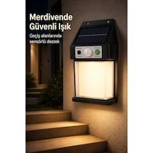 Güneş Enerjili Sensörlü Solar Aplik Dış Mekan Kapı Bahçe Balkon Garaj Duvar Işığı