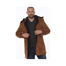 Plt8399 Dewberry Süet Görünümlü Erkek Palto-Açik Camel Açık Camel