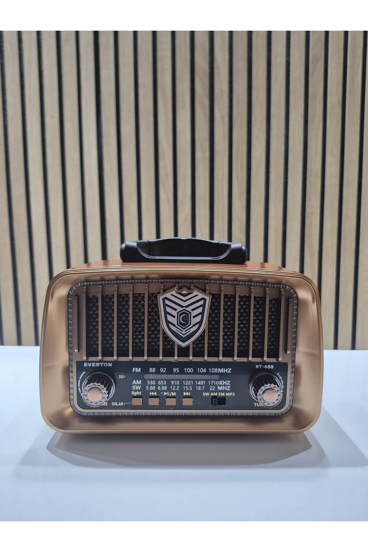 Rt-688 Modern Solar Bluetooth Fm-usb-tf-aux Şarjlı Nostaljik Radyo