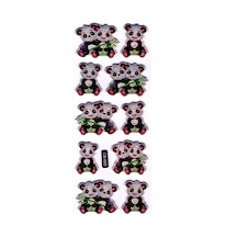 Sticker Kabartmalı Sticker Defter, Planlayıcı Etiket - Cb-563 16x7 Cm- Şirin Pandalar
