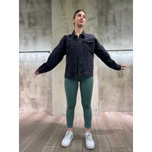 Vigoss Owersıze Kadın Denim Ceket Owersize-k.ceket Koyu Gri