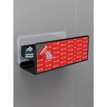 Paslanmaz Metal Banyo Rafı, Yapışkanlı Duş Rafı, Kolay Montajlı Organizer Aahşap