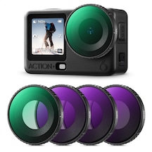K&f Concept Djı Osmo Action 6 Uyumlu 4 Lü Filtre Seti / Cpl Nd8 Nd16 Nd32 Vidalı