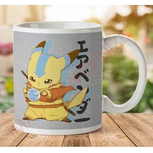 1-703 Bendermon Pikachu Last Airbender Pokemon İki Tarafı Baskılı Kupa Bardak.jpg Çok Renkli