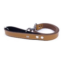 Doggie Konforlu Deri El Yapımı Köpek Gezdirme Kayışı 2.5 x 120 CM Camel